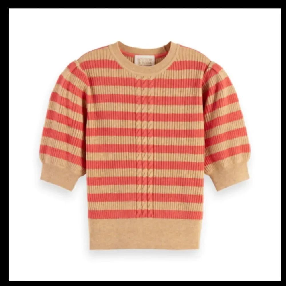 Scotch & Soda Puff Sleeve Striped Sweater NWT